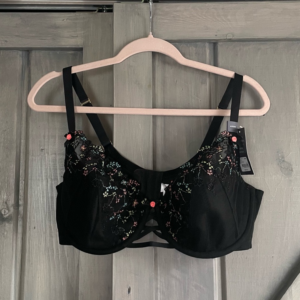 Cacique seriously sexy collection lightly lined French balconette lace floral - Picture 2 of 8